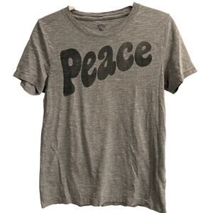 J.Crew Size Small Gray Peace Super Soft Comfortable Graphic Tee Shirt